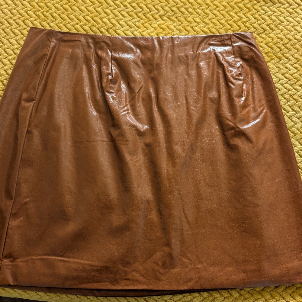 Brown Leather Skirt